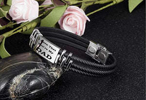 Gkmamrg Padre Tags Regalo da Uomo, Bracciale con Dad Silicone Bracciali 21cm
