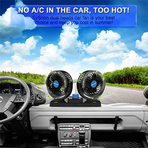 Grencareu Ventilatore 12 Volt Doppia Testa Ventola di Raffreddamento avec...