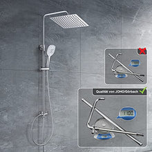 Carica l'immagine nel visualizzatore di Gallery, JOHO 304 Colonna Doccia senza Miscelatore in Acciaio Inox 304 Cromato Set Doccia a Pioggia con Soffione e Doccetta a Mano (30×30cm quadrato)