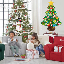 Carica l'immagine nel visualizzatore di Gallery, AOUVT Albero di Natale in Feltro per Bambini, Decorazione per Albero di Natale in Feltro Fai da te, Albero di Natale in Feltro con 40 Addobbi Rimovibili e 30 luci LED, Regali di Natale per Bambini