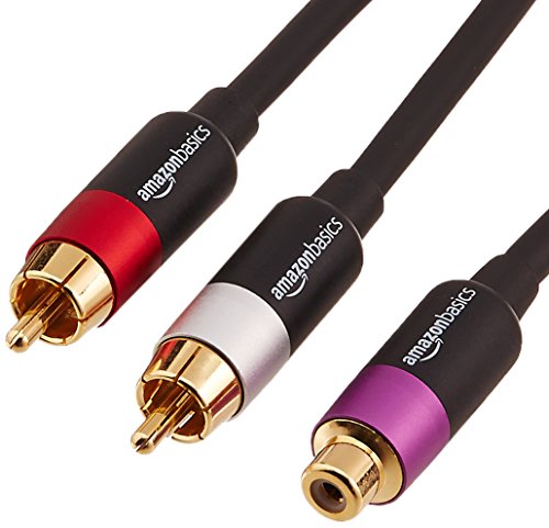 AmazonBasics - Adattatore RCA a Y, 2 maschi verso 1 femmina, 30,5 cm