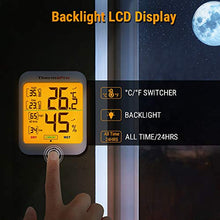 Carica l&#39;immagine nel visualizzatore di Gallery, ThermoPro TP53 Termometro Igrometro Interno Misuratore di Umidità e Temperatura Ambiente Digitale Termoigrometro Professionale per Casa con Tocca Retroilluminazione