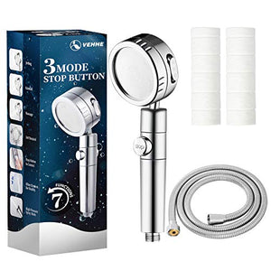 VEHHE Soffione Doccia，Doccia Manuale Ad Alta Pressione Con Tubo...