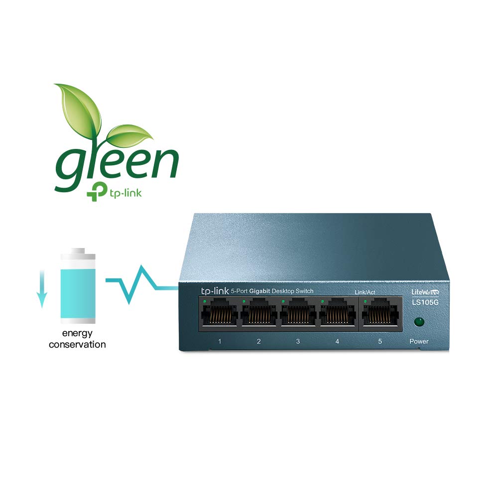 TP-Link LS105G Switch Ethernet 5 Porte Gigabit, Sdoppiatore Ethernet,. –