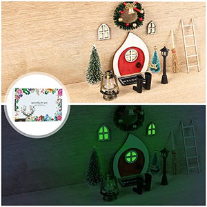 Porta degli Elfi, 12 PCS Decorazioni Porta Elfo Natale, Miniature Casetta Elfo Natale in Legno, Porticina Elfo Luminosa di Notte, Porta dell Elfo di Natale con Pacco Regalo