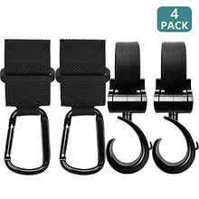 Carica l&#39;immagine nel visualizzatore di Gallery, Ganci per Passeggino, 4 Pezzi multiuso gancio clip passeggino carrozzina...