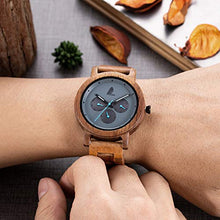Carica l&#39;immagine nel visualizzatore di Gallery, Orologio da Uomo e donne in Legno, CZOKA Noce nero naturale/oliva Acacia - Ilgrandebazar