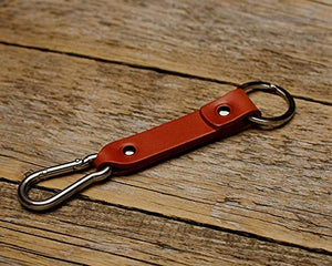 Rosso Moschettone catenine portachiavi in pelle, anello, con... - Ilgrandebazar