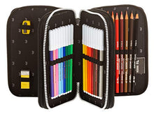 Carica l&#39;immagine nel visualizzatore di Gallery, Astuccio 3 Zip Juventus Coaches, Bianco &amp; Nero, Con materiale scolastico: 18...