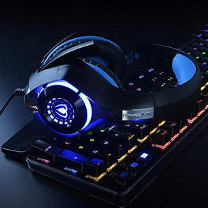 Beexcellent GM-1, Cuffie Gaming con microfono da Gioco Bass Nero/Blu
