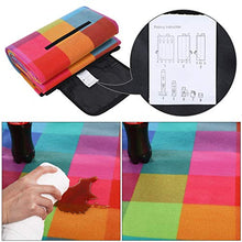Carica l'immagine nel visualizzatore di Gallery, SONGMICS GCM61C, Coperta da Picnic, in Pile, Impermeabile Unisex-Adult, Quadrati Rossi + Blu, 195 x 150 cm