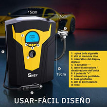 Carica l&#39;immagine nel visualizzatore di Gallery, SKEY Compressore Aria Portatile Auto, 12V 150 PSI Mini Pompa Elettrica nero