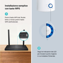 Carica l&#39;immagine nel visualizzatore di Gallery, TP-Link TL-WA850RE Ripetitore Wireless Wifi Extender e Access Point, Velocità Single Band 300Mbps, Porta LAN, Potenzia la tua copertura Wi-Fi, Compatibile con tutti i modem router wifi, Bianco