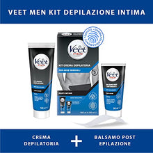 Carica l&#39;immagine nel visualizzatore di Gallery, Veet Men Kit Depilazione Intima per Pelle Sensibile, Crema Depilatoria da 100 ml e Balsamo Post Depilazione da 50 ml