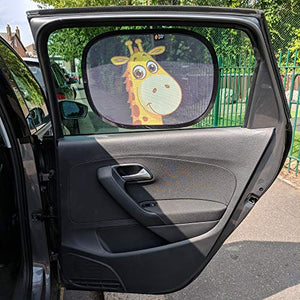 Parasole Baby Uma per auto, parasole neonati, con giraffa, Nero e Giallo