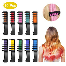 Carica l&#39;immagine nel visualizzatore di Gallery, Capelli gesso pettine, 10 Colori Gessetti per temporanea 10pack - Ilgrandebazar