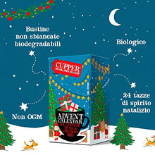 Carica l&#39;immagine nel visualizzatore di Gallery, Cupper Calendario dell&#39;Avvento Biologico, Cofanetto Assortito di 12 Tè e Infusi Biologici e 100% Naturali, Filtri 100% Biodegradabili, Confezione da 24 Bustine