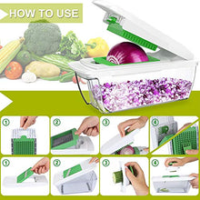 Carica l'immagine nel visualizzatore di Gallery, Taglia Verdure Tutto in 1, Mandolina da Cucina Affettatrice 8-Lame Verde 2 - Ilgrandebazar
