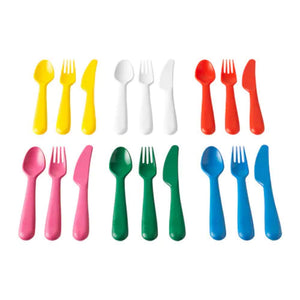 Ikea kalas Posate di plastica per Bambini Set 36 Pezzi - 6 coltelli 6 Multi - Ilgrandebazar