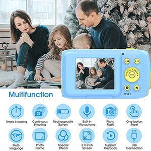 Fotocamera per Bambini Macchina Fotografica Subacquea Blu