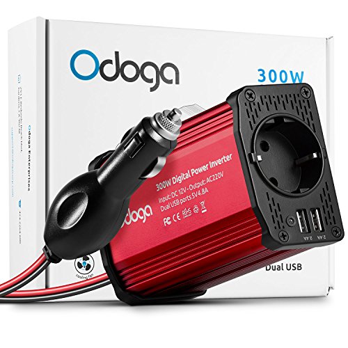 Odoga Inverter di Potenza, Invertitore 300W per Auto, Convertitore da rosso - Ilgrandebazar