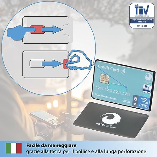 Portacarte Anti-RFID Color Pop - Custodia Per 2 Carte Di Credito, Schermata Contro Hacking, Blu Marino - Foto 13