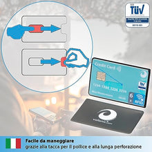 Carica l&#39;immagine nel visualizzatore di Gallery, valonic Custodia RFID Blocker – 6 pezzi – Certificazione TÜV – Plastica – Trasparente – Custodia NFC – Custodia per carte di credito e carte di credito, trasparente, 6x Seiteneinschub, Porta carte di