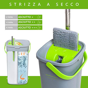 Easygleam Set Mocio Lavapavimenti e Secchio | Mop Pavimenti in Microfibra |...