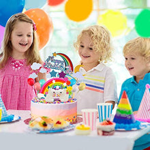 Carica l'immagine nel visualizzatore di Gallery, iZoeL 21 pezzi Unicorno Cake Topper Kit Nuvola Arcobaleno Palloncino Buon Compleanno Banner Decorazione Torta Per Ragazzo Ragazza Compleanno Del Capretto