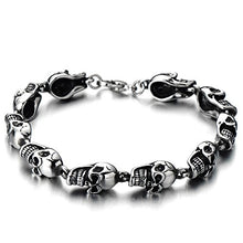 Carica l&#39;immagine nel visualizzatore di Gallery, Unisex, Braccialetto del Cranio Teschio, Bracciale da Uomo Donna, Acciaio... - Ilgrandebazar