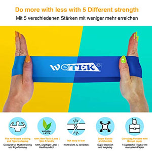 WOTEK Elastici Fitness, Bande di Resistenza Fitness con 5 Livelli di...