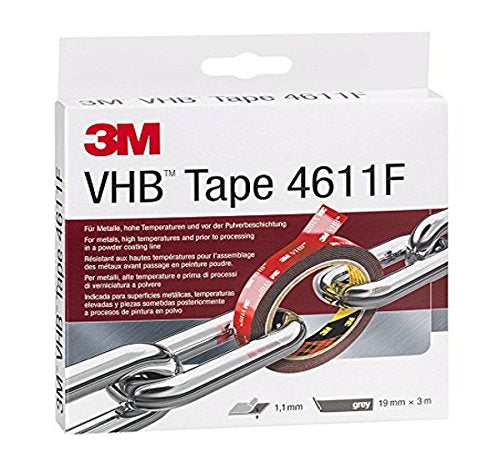 3M 4611193 - Nastro biadesivo VHB 4611F ad alte prestazioni, 19 mm x 3 m, 3 m - Ilgrandebazar