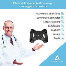 Carica l'immagine nel visualizzatore di Gallery, Correttore di Postura ANOOPSYCHE Supporto Schiena Traspirante Nero