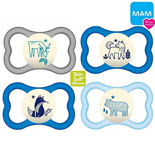 MAM Night Air silicone - Set di 4 ciucci in silicone, 16+ Night... - Ilgrandebazar