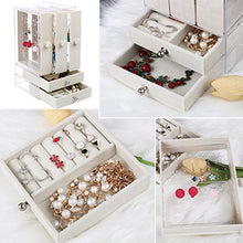 Carica l'immagine nel visualizzatore di Gallery, JNCH Porta Orecchini Espositore Organizer Scatola Cofanetti Beige B