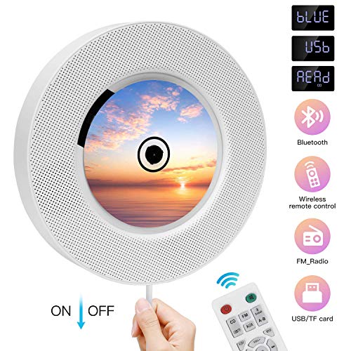 Lettore CD portatile con Altoparlanti hifi integrati da parete Bluetooth,...