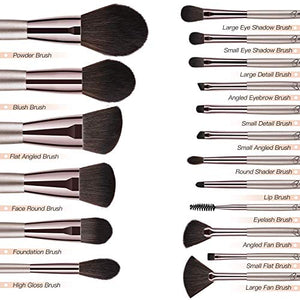 Bestope Pennelli Make Up,Set di 18 da Trucco Champagne Gold