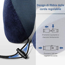 Carica l'immagine nel visualizzatore di Gallery, Glymnis Cuscino da Viaggio Memory Foam Collo Lavabile Blu