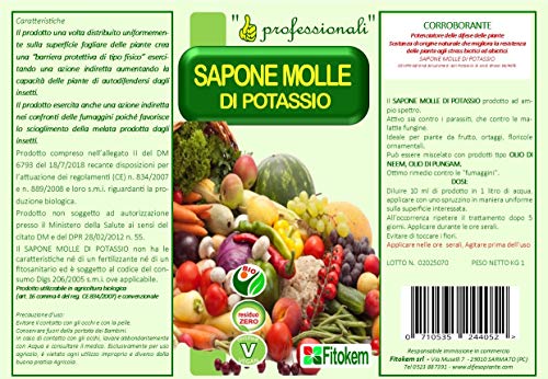 Sapone Molle Potassico Per Piante Fitokem - 2 Litri, Antiparassitario Naturale, Per Orto E Giardino Biologico - Foto 8