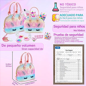 Unicorno Trucchi Bambina Set - 22 pezzi Trousse Trucchi Bambina Anallergici,Lavabile Set Di Trucchi Per Bambini,Valigetta Trucco Bambina,Giochi Bambina Natale Compleanno Regalo 3 4 5 6 7 8 9 10 Anni
