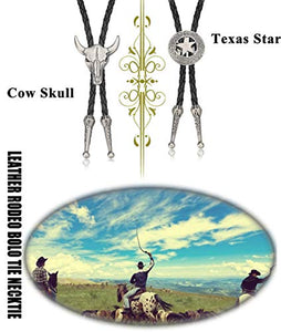 Milacolato 2Pcs Cravatta in Pelle Cranio Teschio Texas Ranger... - Ilgrandebazar