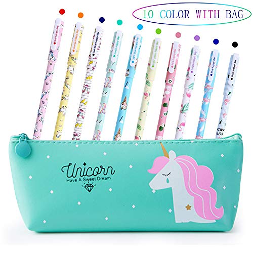 Penne per Unicorno Ragazze Regalo di Compleanno Bambine, VSTON Verde