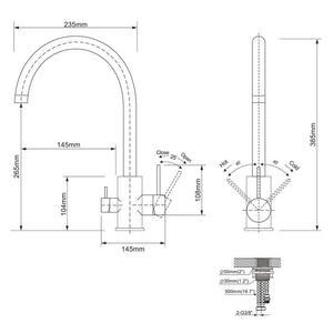 Auralum Rubinetto 3 Vie da Lavello Cucina miscelatore Tre in Cromato - Ilgrandebazar