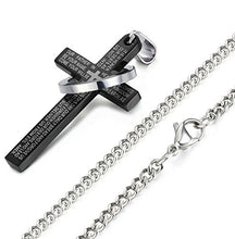 Carica l&#39;immagine nel visualizzatore di Gallery, Sailimue Gioielli in Acciaio Inossidabile Ciondolo Croce Collana Catena Nero
