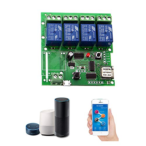 OWSOO Módulo Relé WiFi,Interruttore Intelligente WiFi, Universale 4CH-DC5V