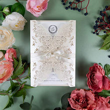 Carica l&#39;immagine nel visualizzatore di Gallery, 50 CARTE CONFEZIONE Fai da te partecipazioni matrimonio taglio laser inviti... - Ilgrandebazar
