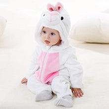 Carica l&#39;immagine nel visualizzatore di Gallery, Tuta coniglio Bebe - Neonato - Pile - Morbido Peluche - 6-12 mesi, Bianco - Ilgrandebazar