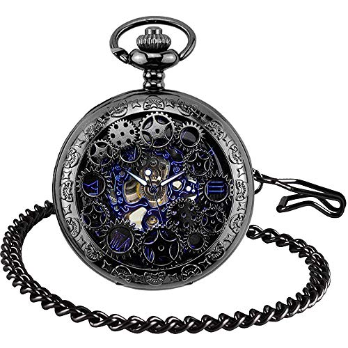 BHGWR Orologio da taschino uomo con catena, Uomo analogici Steampunk... - Ilgrandebazar