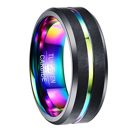 NUNCAD Anello Uomo/Donna/Unisex in Tungsteno Souvenir/Anniversario/Promessa... - Ilgrandebazar