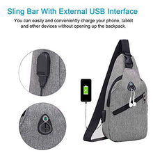 Carica l&#39;immagine nel visualizzatore di Gallery, Petto Borsa Crossbody Zaino Spalla Monospalla Impermeabile Marsupio Zainetto Piccolo Sling Bag Borsello a Tracolla con porta di ricarica USB per Uomo Donna Viaggio Trekking Camminare